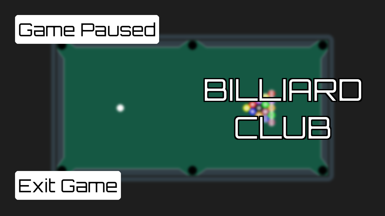 Pause menu: the table blurred out behind the game logo, with “Game Paused” and “Exit Game” buttons