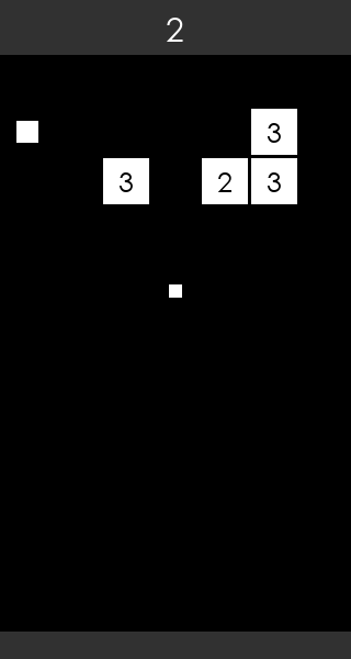 Ballz mid-volley, an in-progress run, captured straight from the actual game code